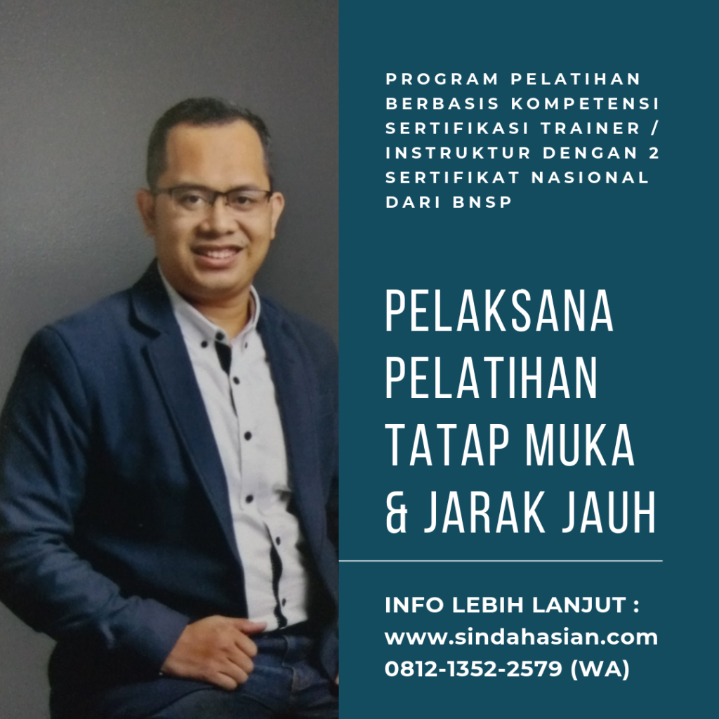 Sinda Hasian Siadari - Sinda Harjaya - Program Pelatiahn 2IN1 Seertifikasi Trainer Pelaksana Pelatihan Tatap Muka & Instruktur Jarak Jauh