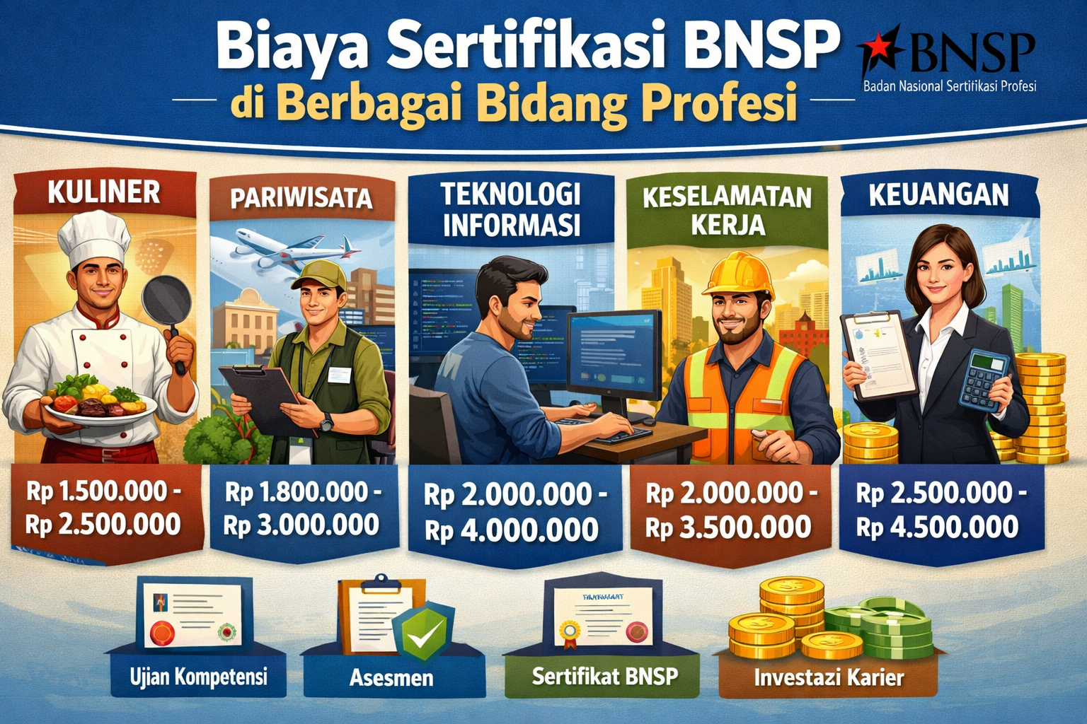 Biaya Sertifikasi BNSP di Berbagai Bidang Profesi