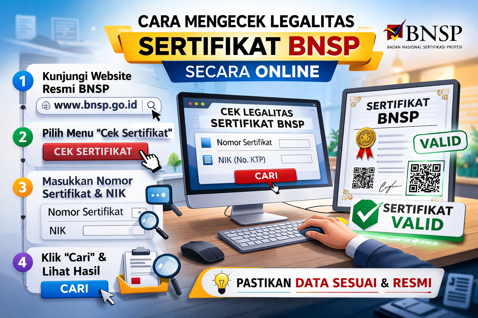 Cara Mengecek Legalitas Sertifikat BNSP Secara Online