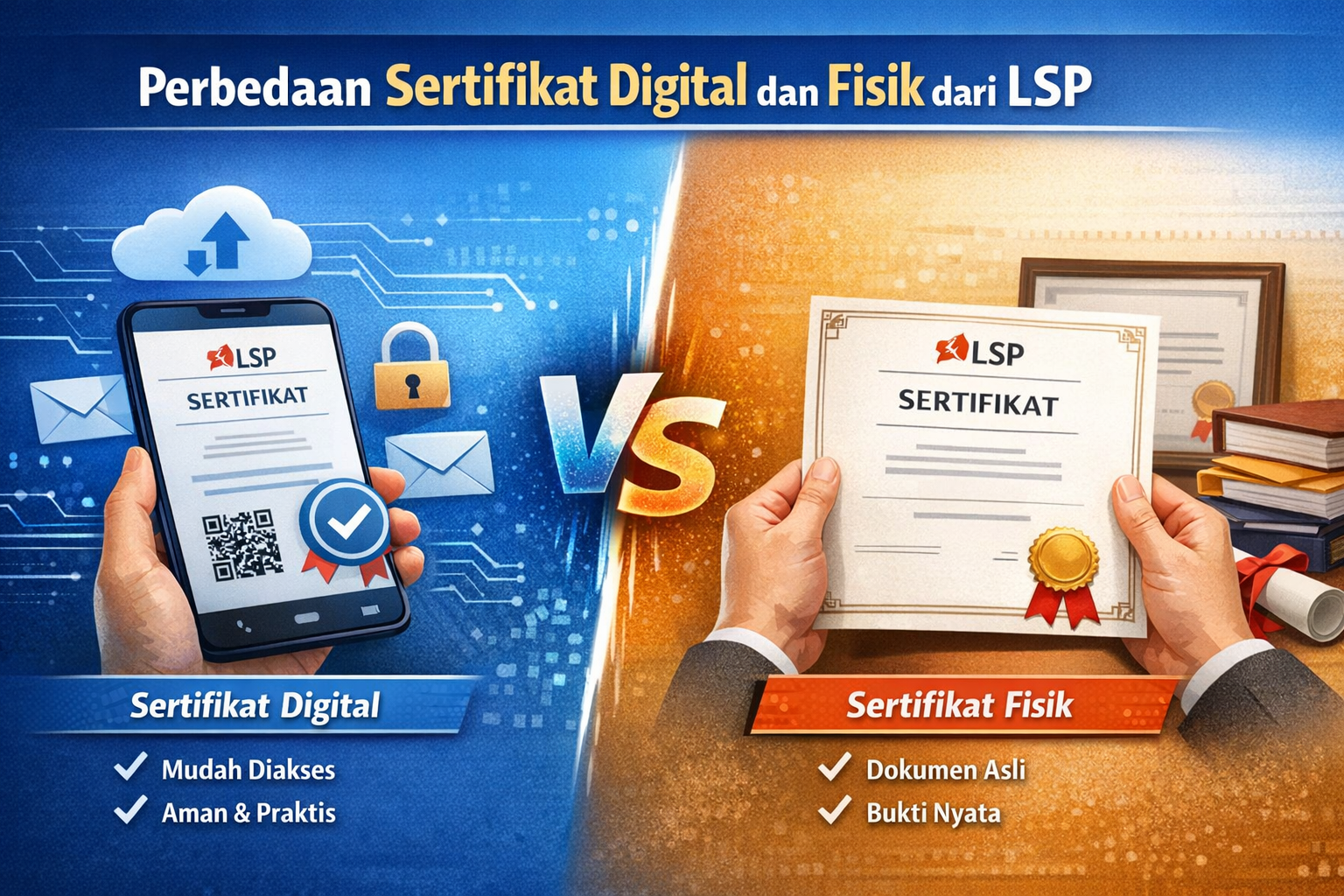 Perbedaan Sertifikat Digital dan Fisik dari LSP