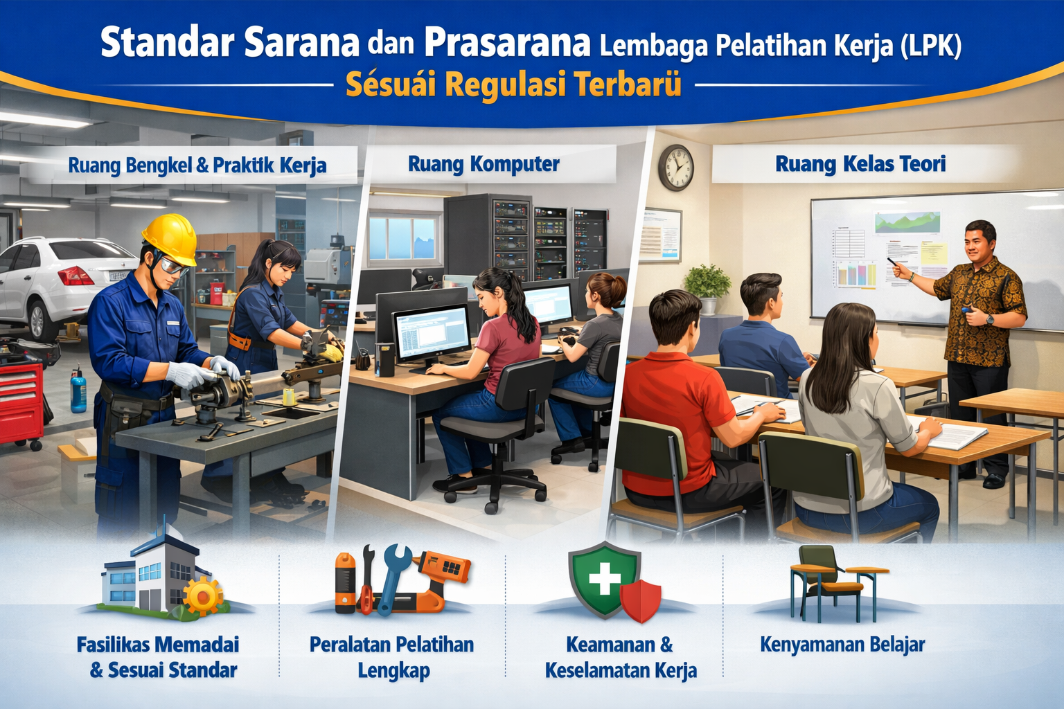 Standar Sarana dan Prasarana Lembaga Pelatihan Kerja (LPK) Sesuai Regulasi Terbaru