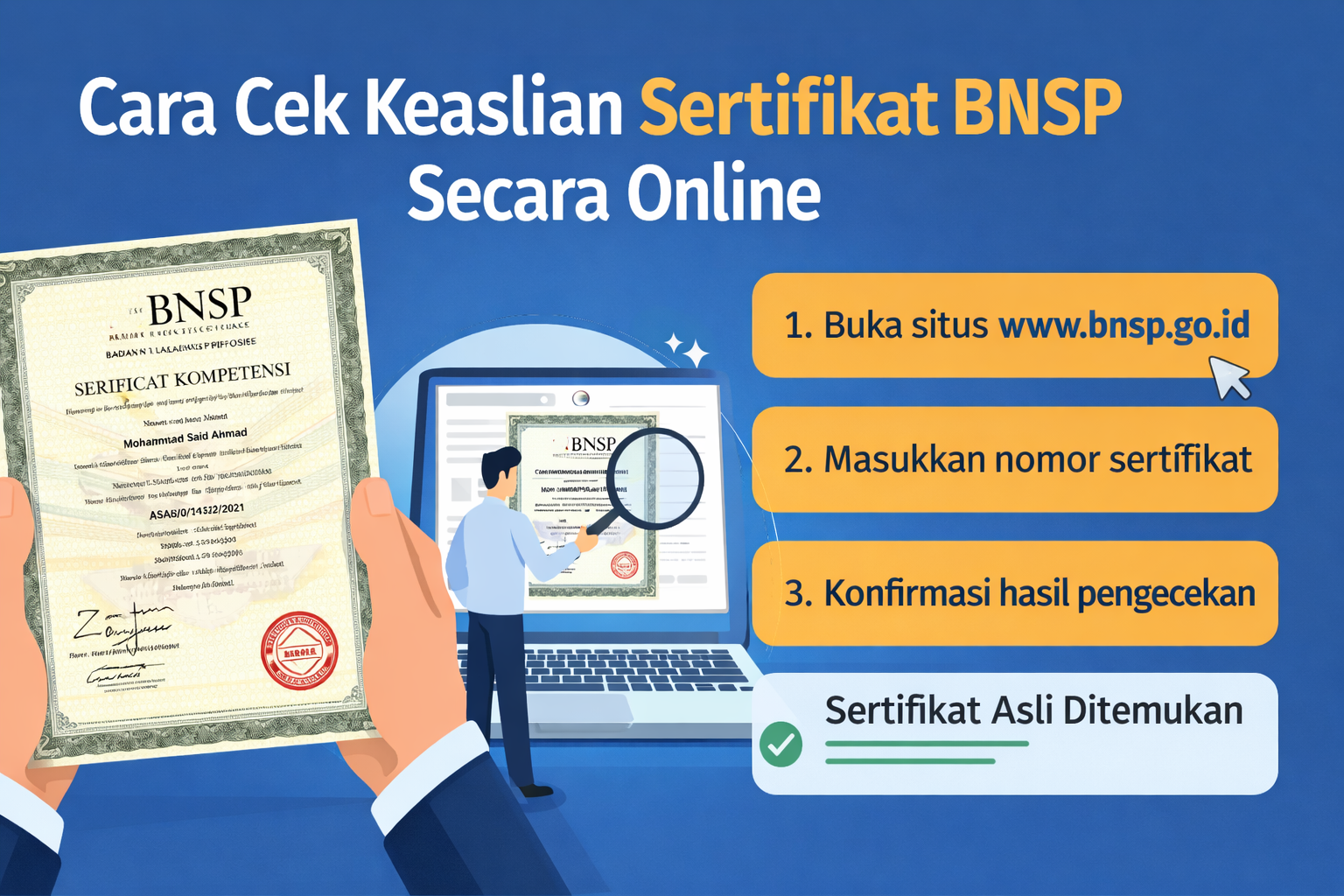 Cara Cek Keaslian Sertifikat BNSP Secara Online