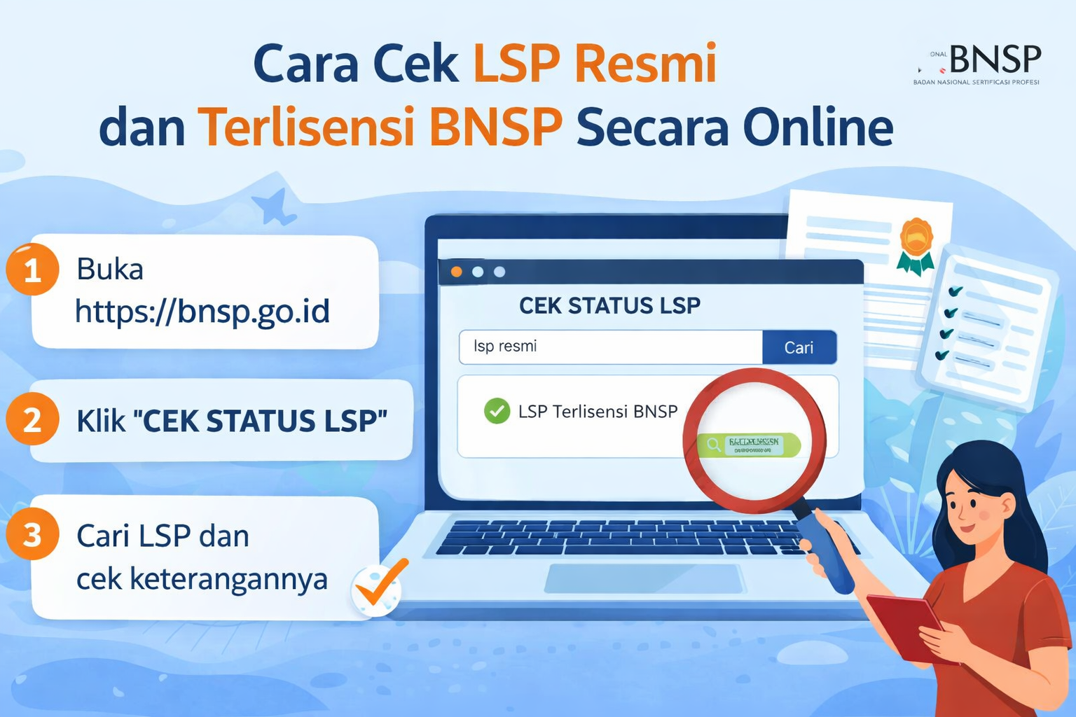Cara Cek LSP Resmi dan Terkait Lisensi BNSP Secara Online
