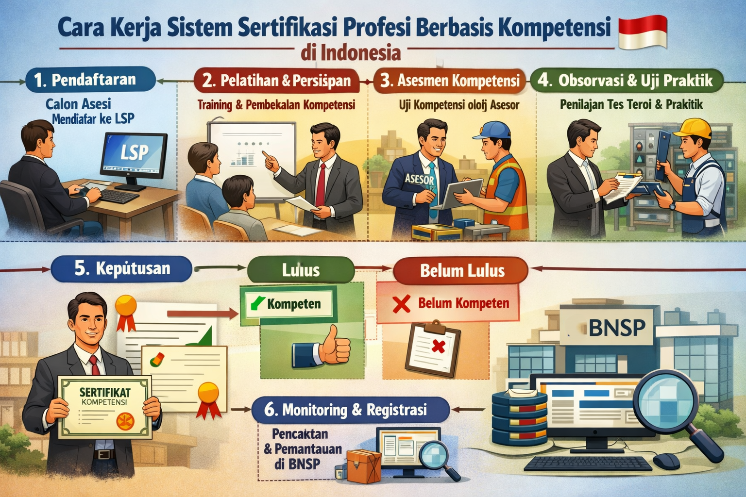 Cara Kerja Sistem Sertifikasi Profesi Berbasis Kompetensi di Indonesia
