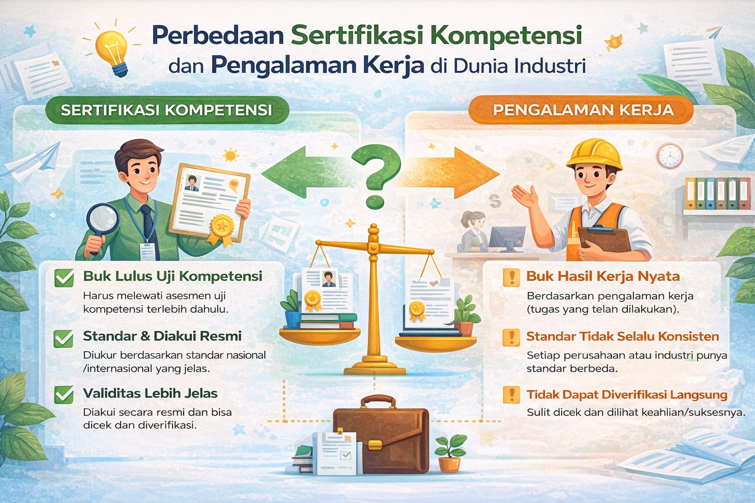 Perbedaan Sertifikasi Kompetensi dan Pengalaman Kerja di Dunia Industri