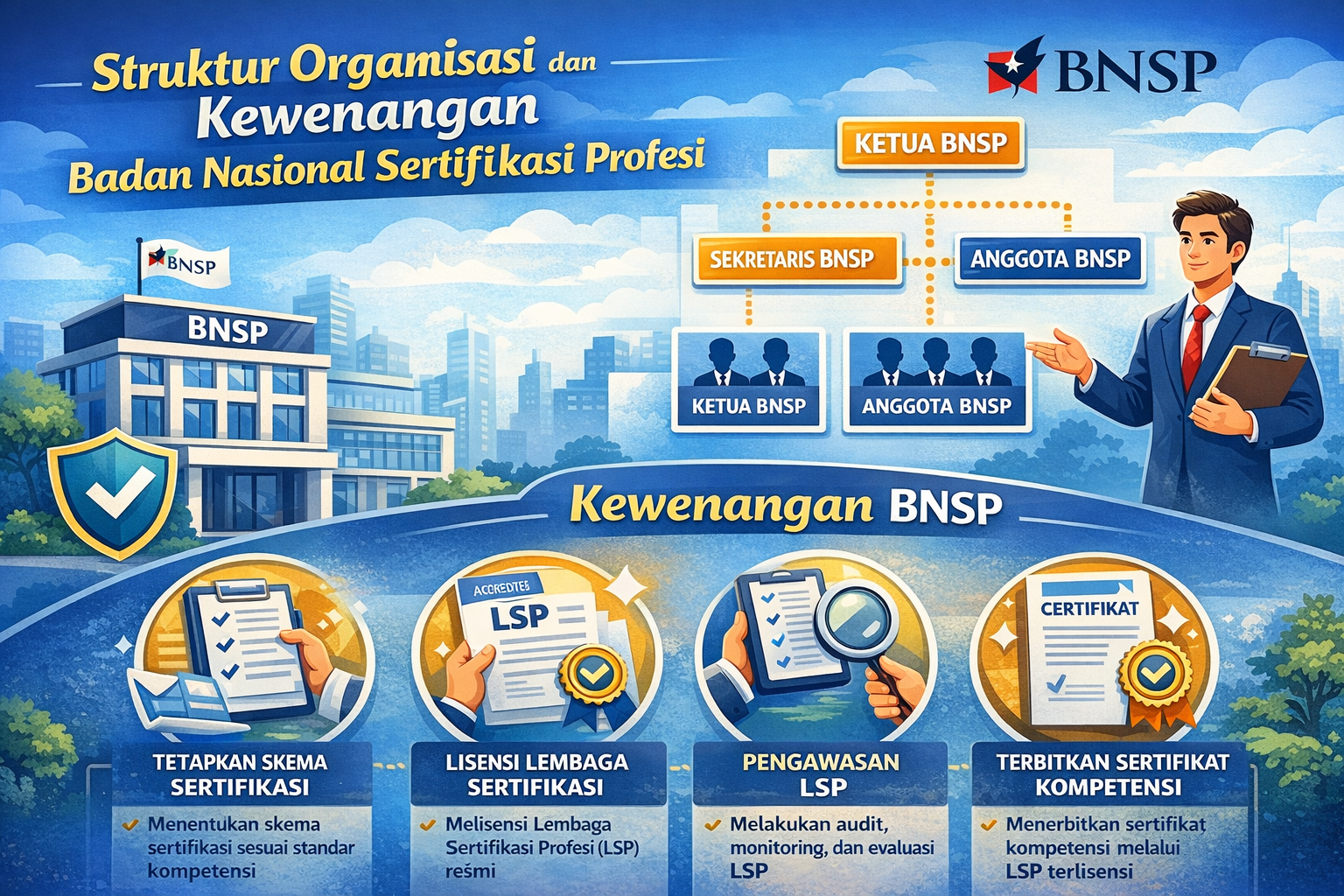 Struktur Organisasi dan Kewenangan Badan Nasional Sertifikasi Profesi
