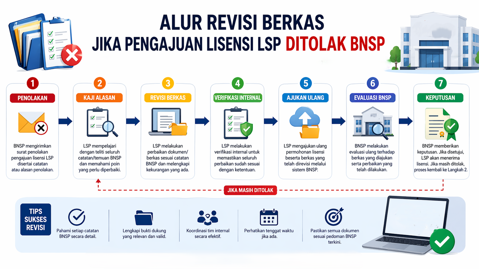 Alur Revisi Berkas Jika Pengajuan Lisensi LSP Ditolak BNSP