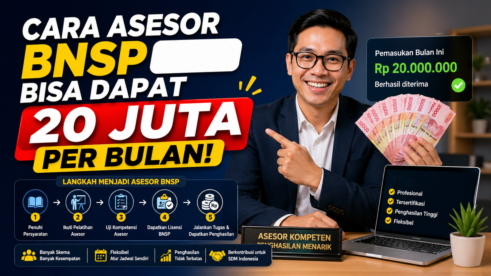 Cara Asesor BNSP Bisa Dapat 20 Juta per Bulan