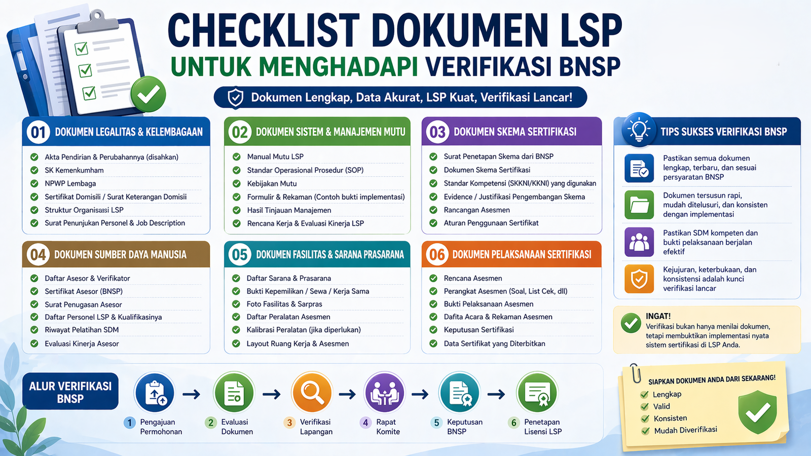 Checklist Dokumen LSP untuk Menghadapi Verifikasi BNSP