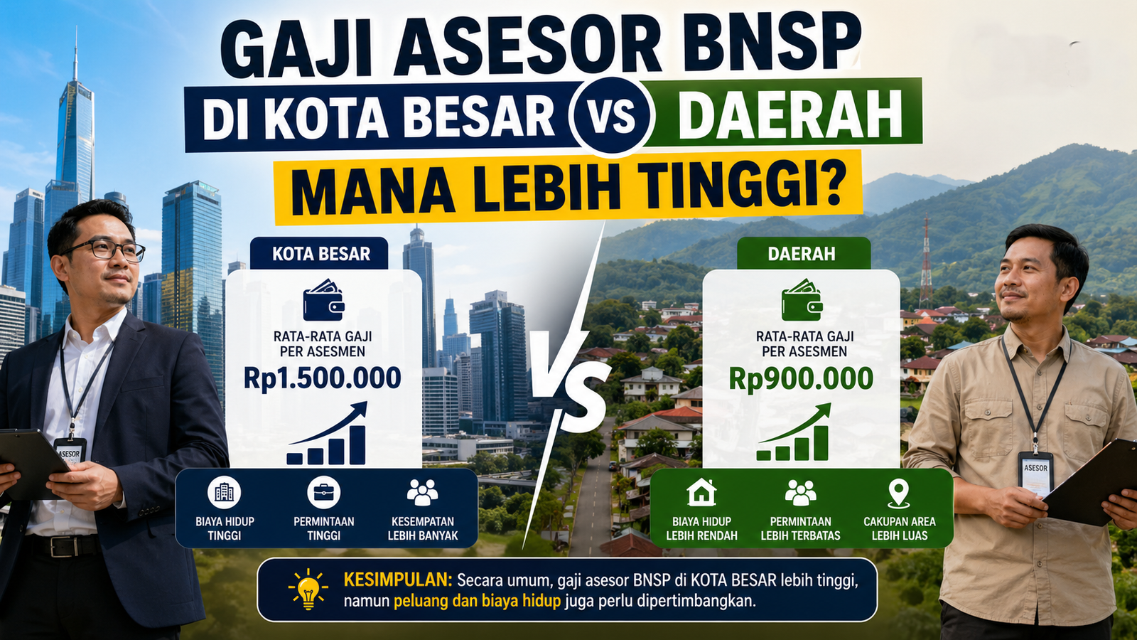Gaji Asesor BNSP di Kota Besar vs Daerah Mana Lebih Tinggi
