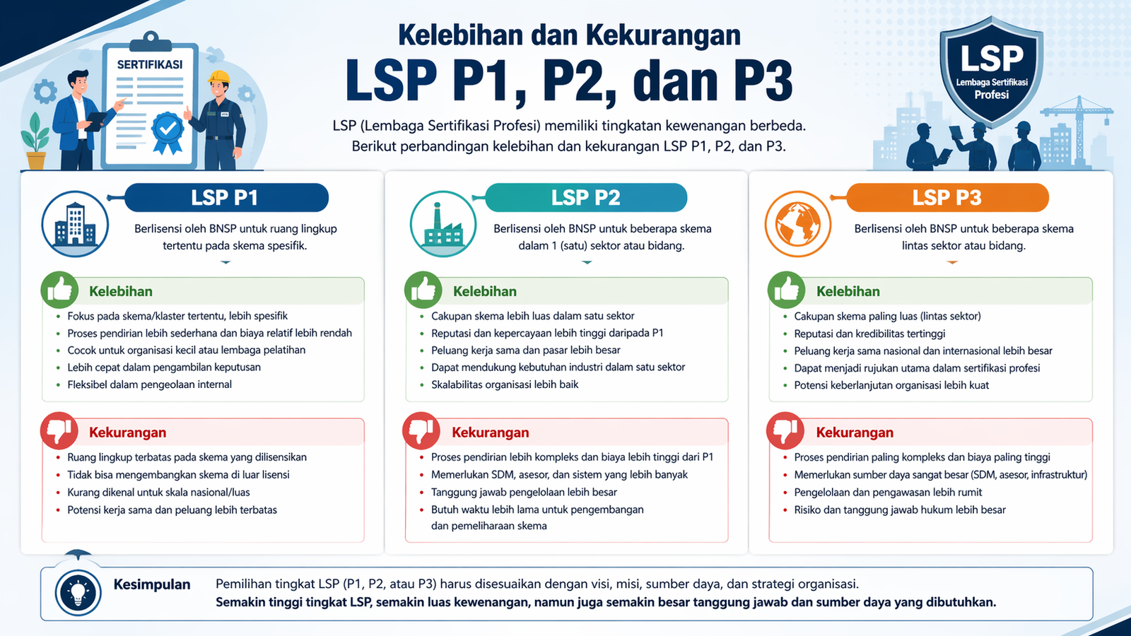 Kelebihan dan Kekurangan LSP P1, P2, dan P3
