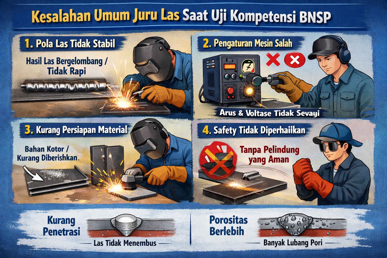 Kesalahan Umum Juru Las Saat Uji Kompetensi BNSP