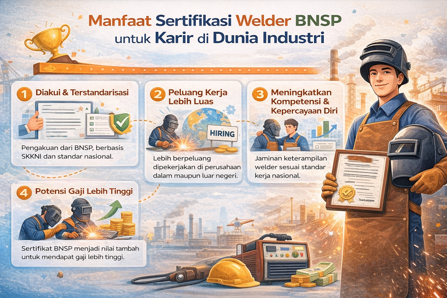 Manfaat Sertifikasi Welder BNSP untuk Karir di Dunia Industri