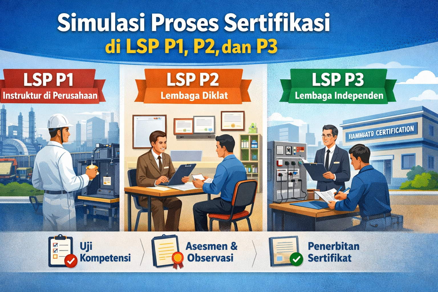 Simulasi Proses Sertifikasi di LSP P1, P2, dan P3