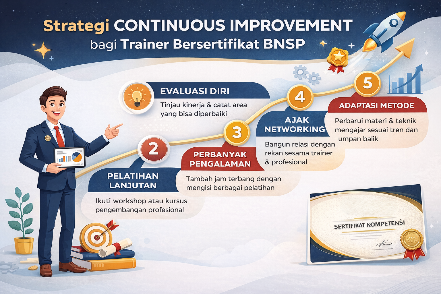 Strategi Continuous Improvement bagi Trainer Bersertifikat BNSP