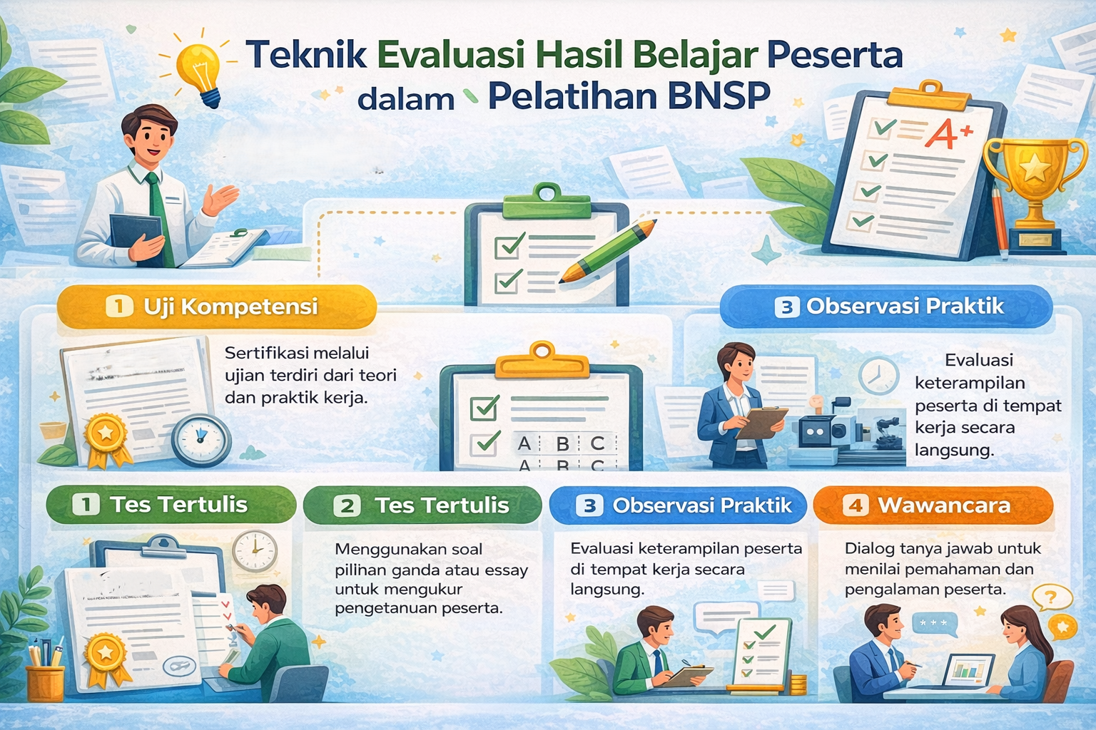 Teknik Evaluasi Hasil Belajar Peserta dalam Pelatihan BNSP