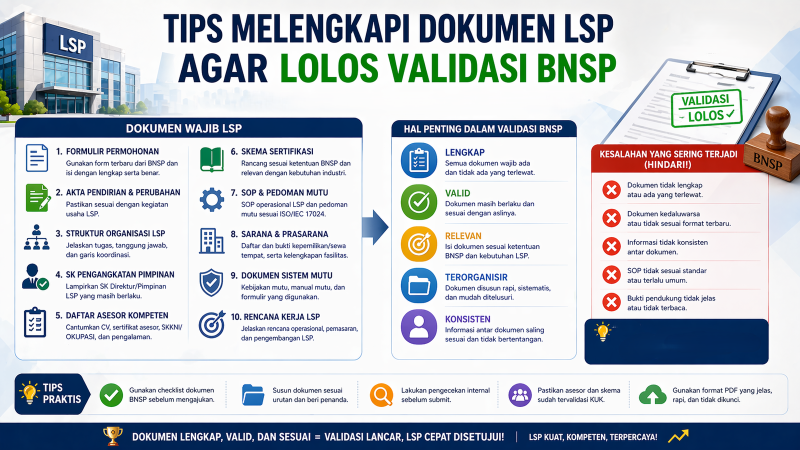 Tips Melengkapi Dokumen LSP Agar Lolos Validasi BNSP