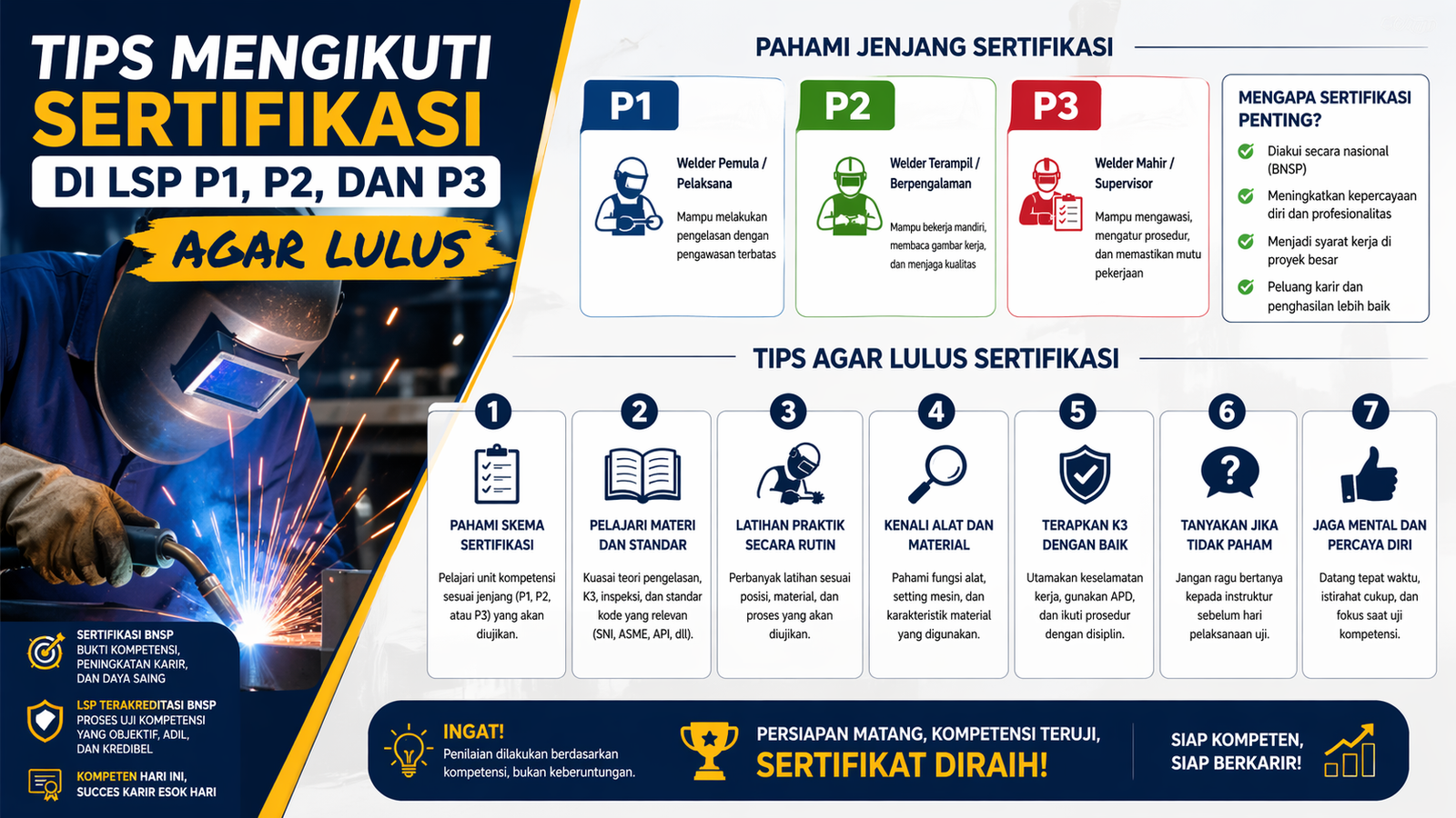 Tips Mengikuti Sertifikasi di LSP P1, P2, dan P3 Agar Lulus