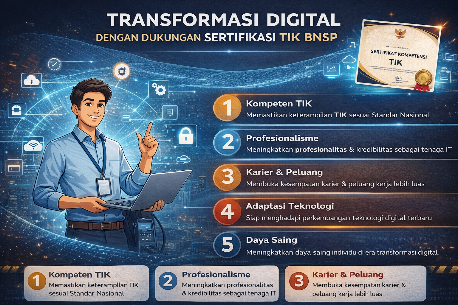 Transformasi Digital dengan Dukungan Sertifikasi TIK BNSP