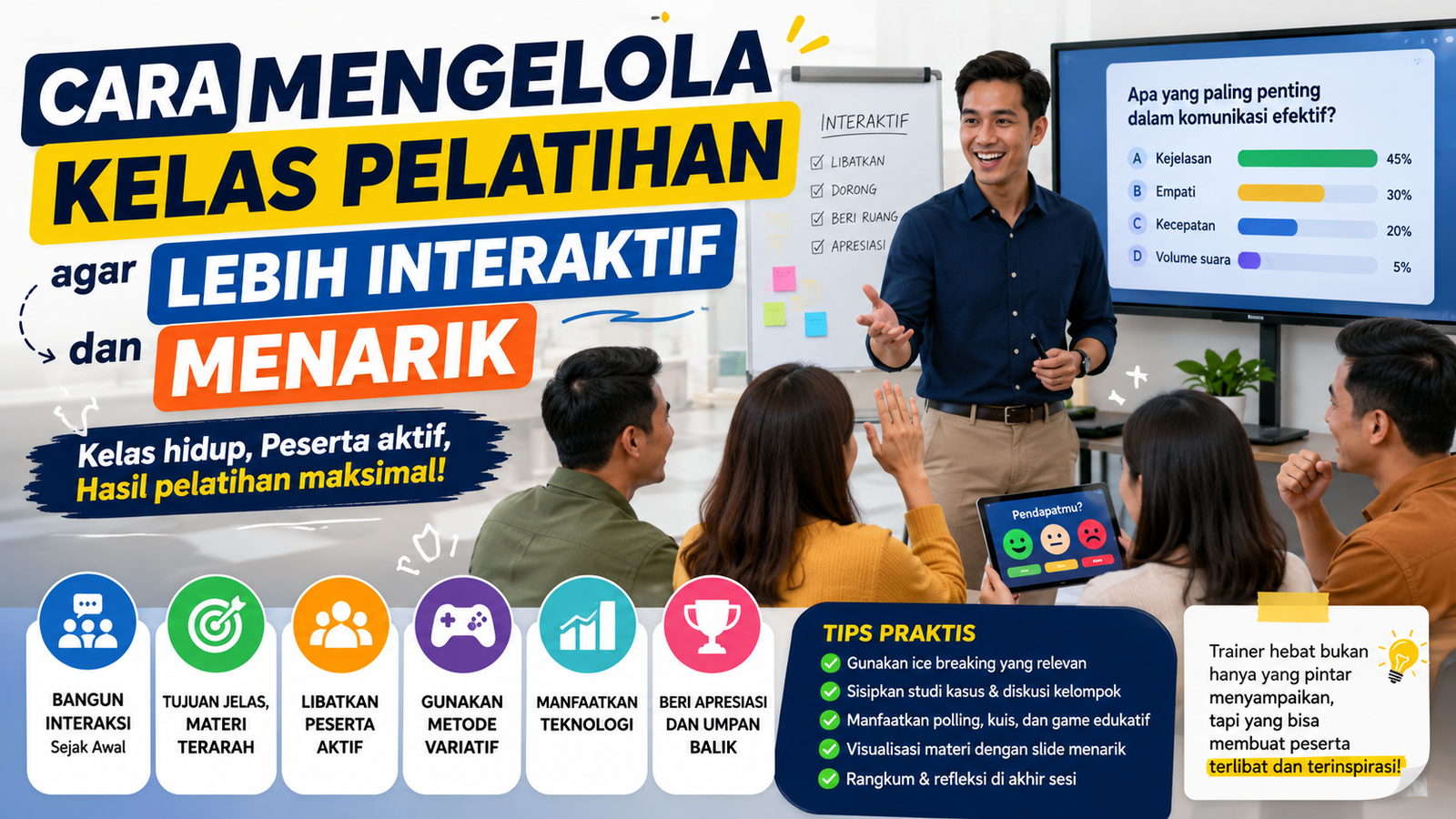 Cara Mengelola Kelas Pelatihan agar Lebih Interaktif dan Menarik - Konsultan Pendirian LSP dan LPK Cara Mengelola Kelas Pelatihan agar Lebih Interaktif dan Menarik