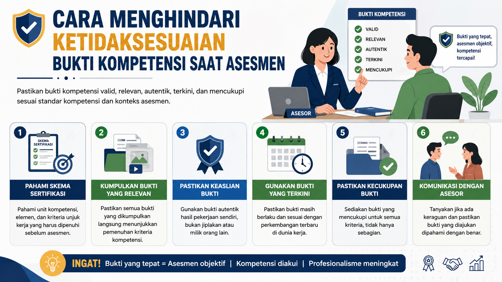 Cara Menghindari Ketidaksesuaian Bukti Kompetensi Saat Asesmen
