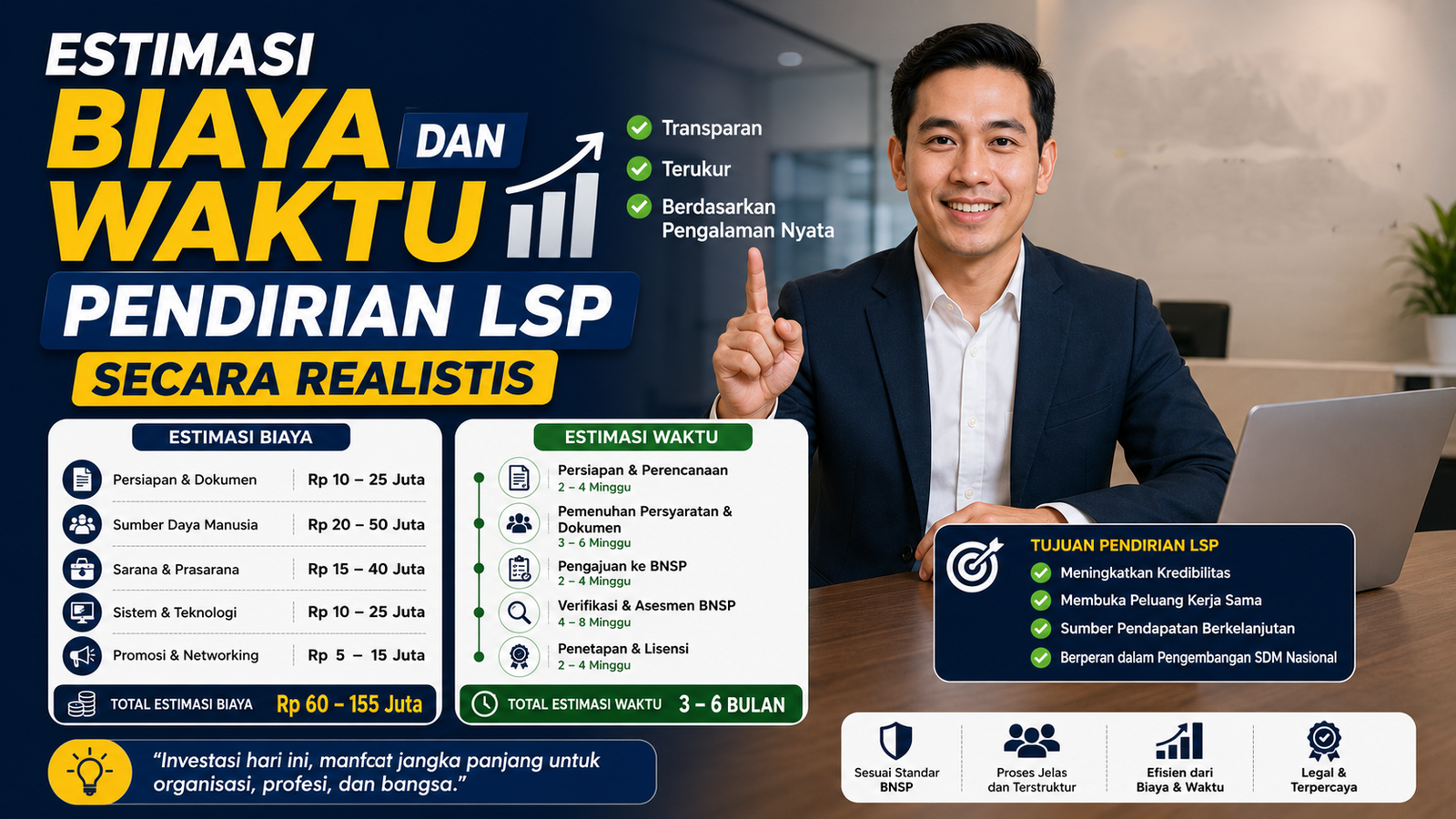 Estimasi Biaya dan Waktu Pendirian LSP Secara Realistis