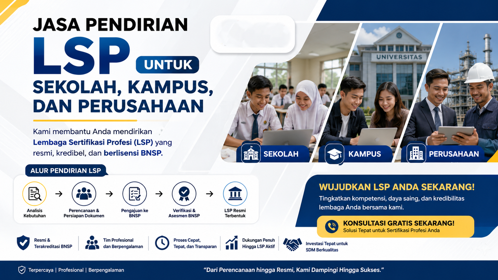 Jasa Pendirian LSP untuk Sekolah Kampus dan Perusahaan
