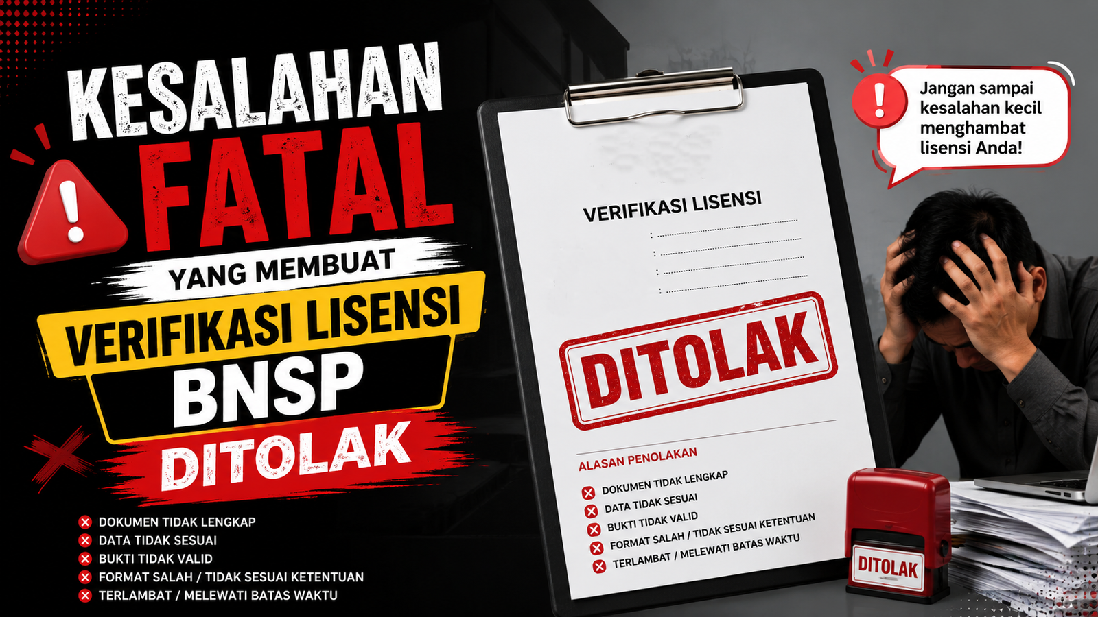 Kesalahan Fatal yang Membuat Verifikasi Lisensi BNSP Ditolak