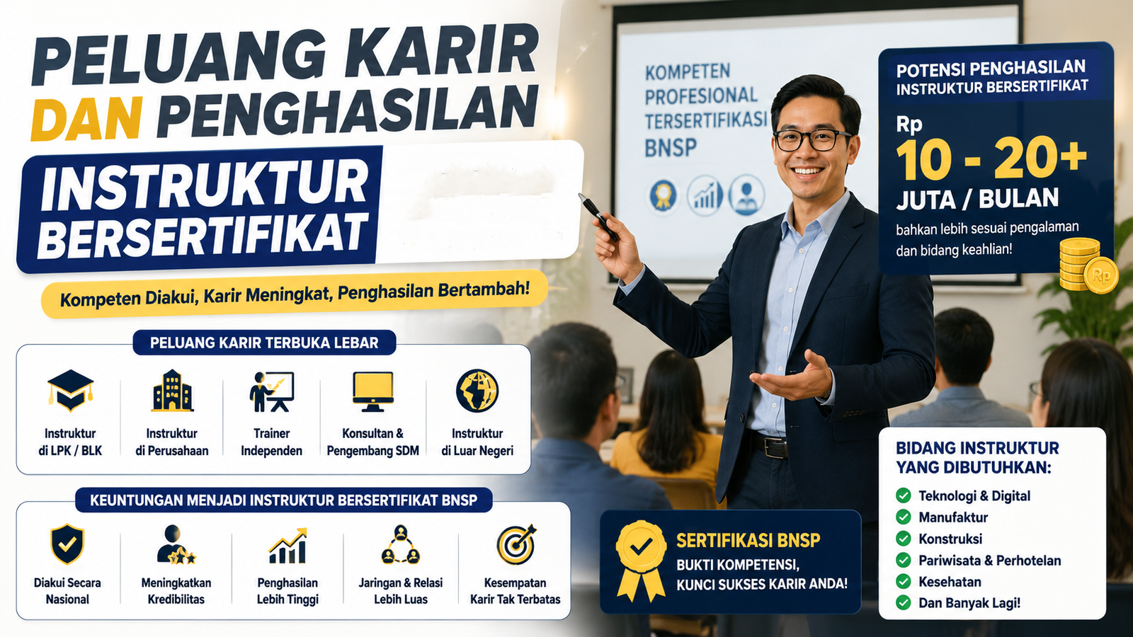 Peluang Karir dan Penghasilan Instruktur Bersertifikat BNSP