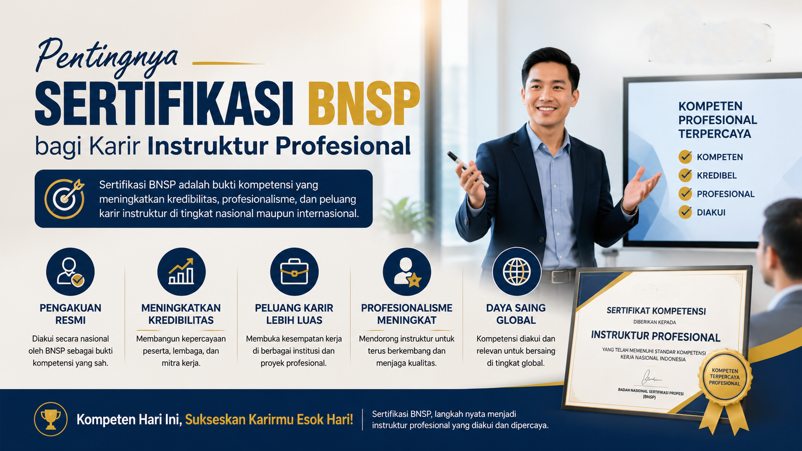 Pentingnya Sertifikasi BNSP bagi Karir Instruktur Profesional - Konsultan Pendirian LSP dan LPK Pentingnya Sertifikasi BNSP bagi Karir Instruktur Profesional