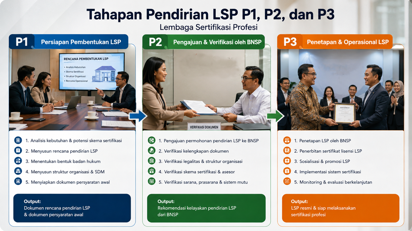 Tahapan Pendirian LSP P1 P2 dan P3 Secara Realistis - Konsultan Pendirian LSP dan LPK Tahapan Pendirian LSP P1 P2 dan P3 Secara Realistis