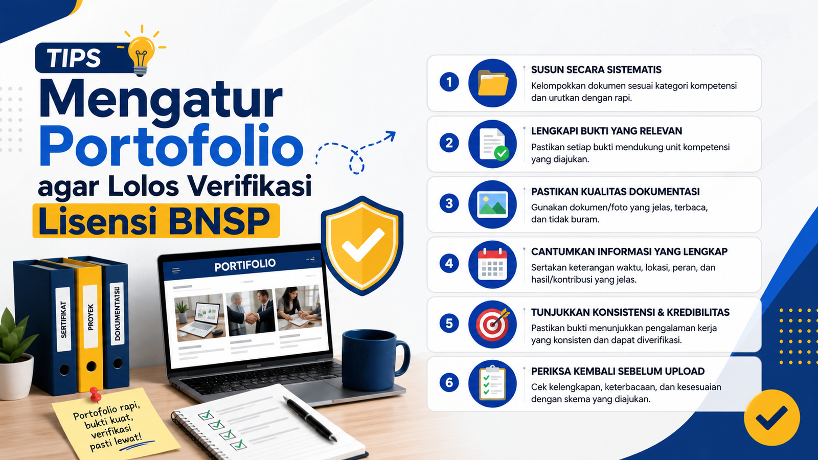 Tips Mengatur Portofolio Agar Lolos Verifikasi Lisensi BNSP